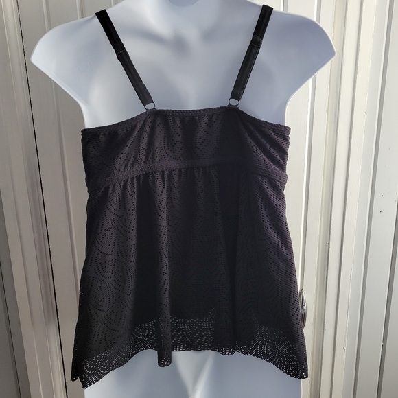 Swim Top Lattice Neckline 1x - Picture 2 of 6